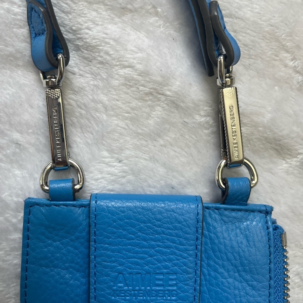 Aimee Kestenberg Leather Phone Crossbody Bag Bright Blue - Picture 9 of 15
